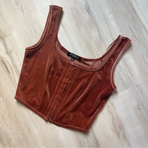NWOT Cropped Velvet Corset
